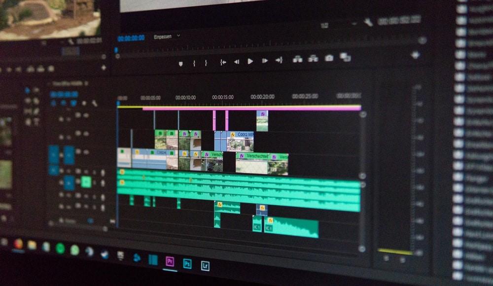 A close-up of a black computer screen showing video-editing software. Adobe After Effects features an easy-to-navigate interface that is optimized for all kinds of users. However, if it feels daunting at first, you don't have to worry because it will only get easier as you use it