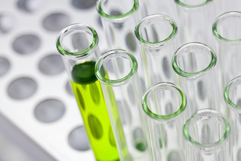 A set of empty test tubes with one test tube containing a green liquid. As chemists, it's integral to follow strict safety precautions to avoid any unfavorable reactions between reactive chemicals. Safety is often the most crucial part of training for scientists