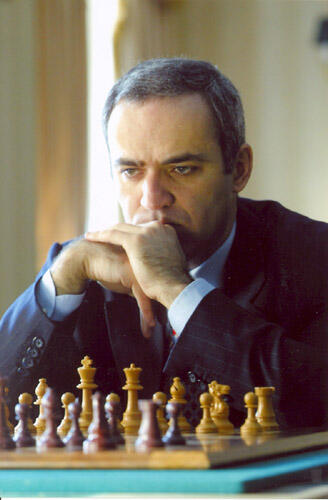 Garry Kasparov during a chess match in NYC in 2003.