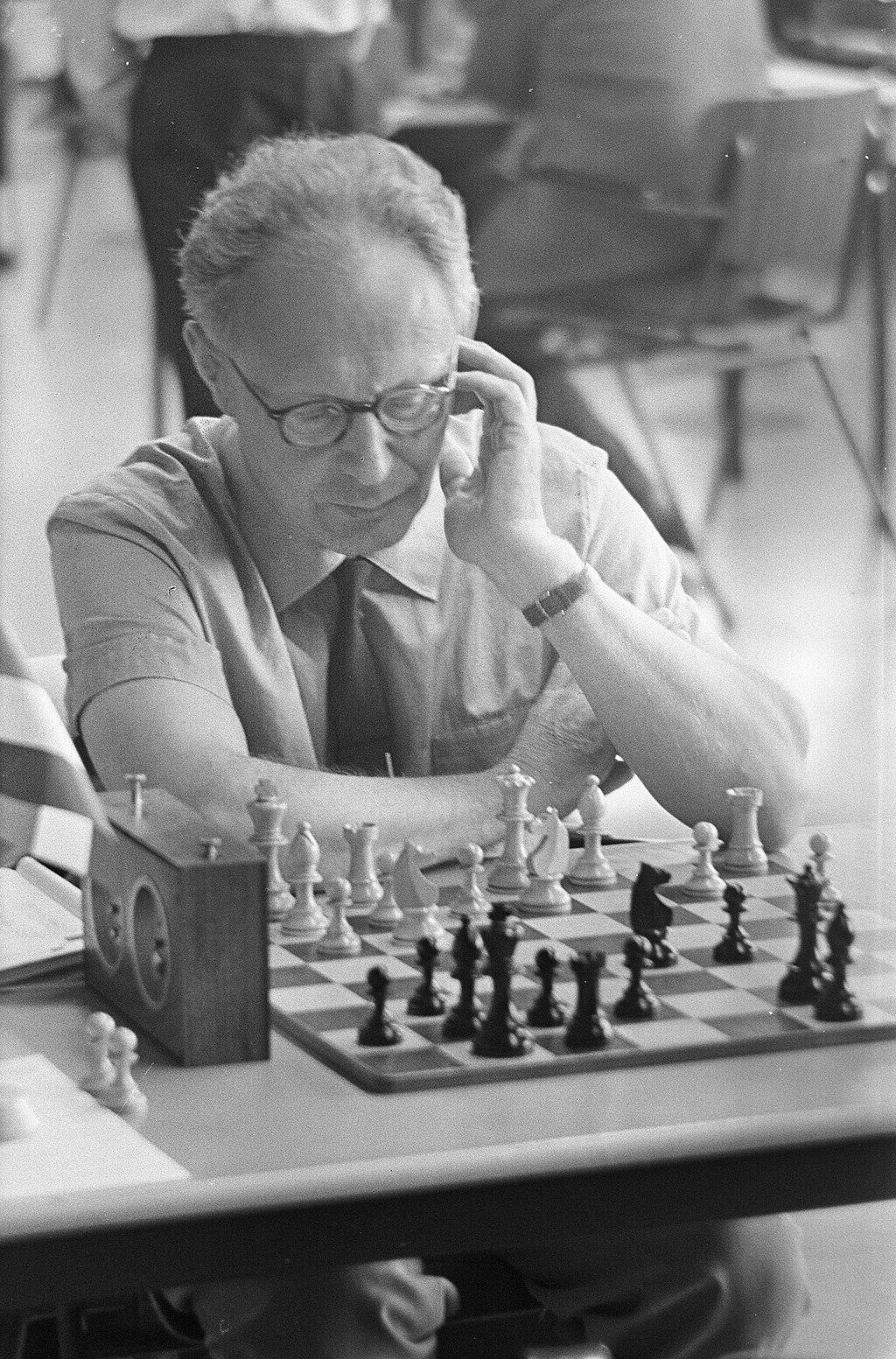 Mikhail Botvinnik during a chess match.