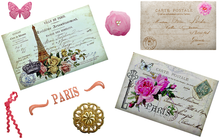 Three postcards from Paris, France