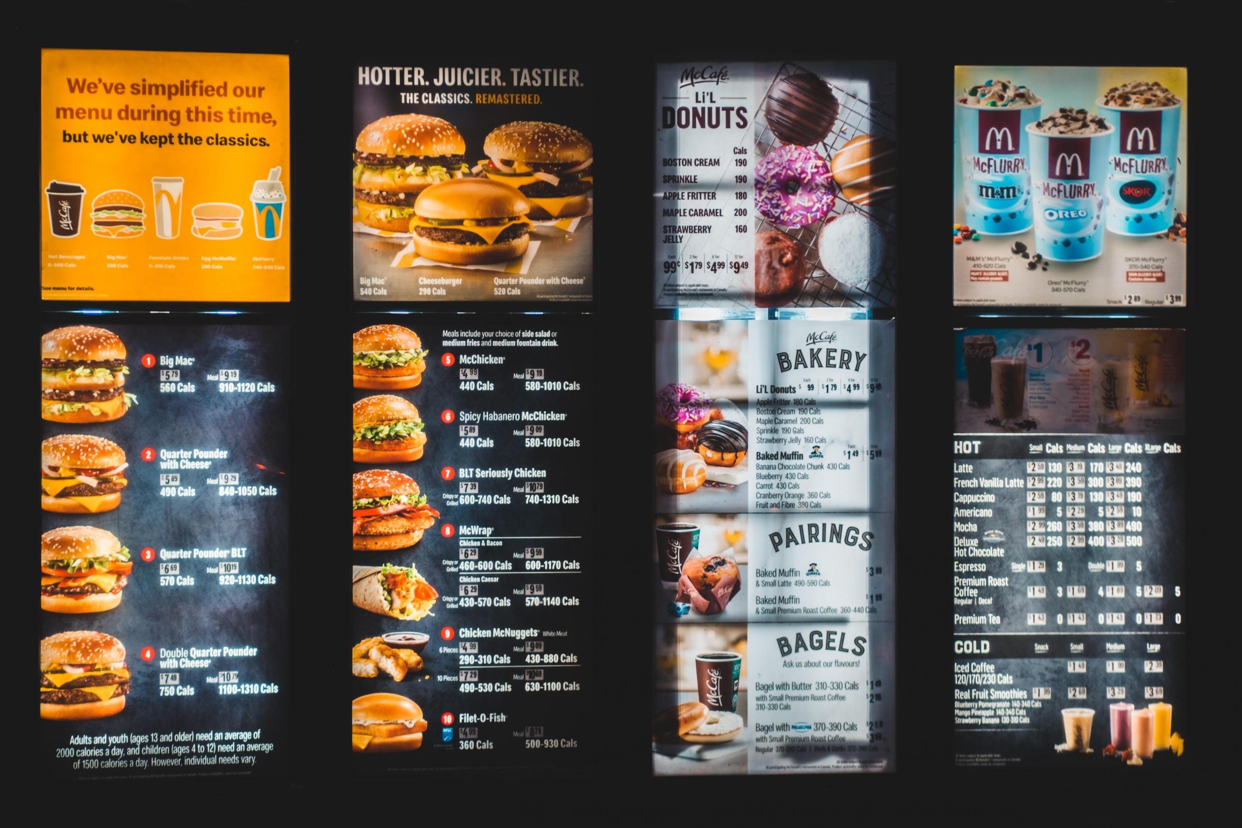 fast food, menu, drive-throu