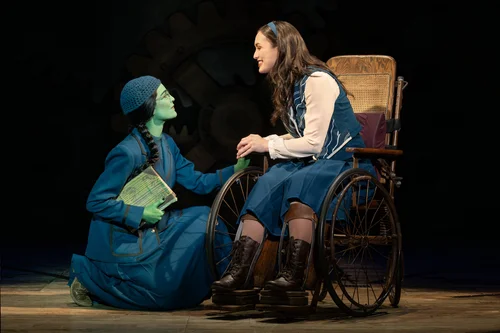 Lauren Samuels as Elphaba and Erica Ito as Nessarose. 