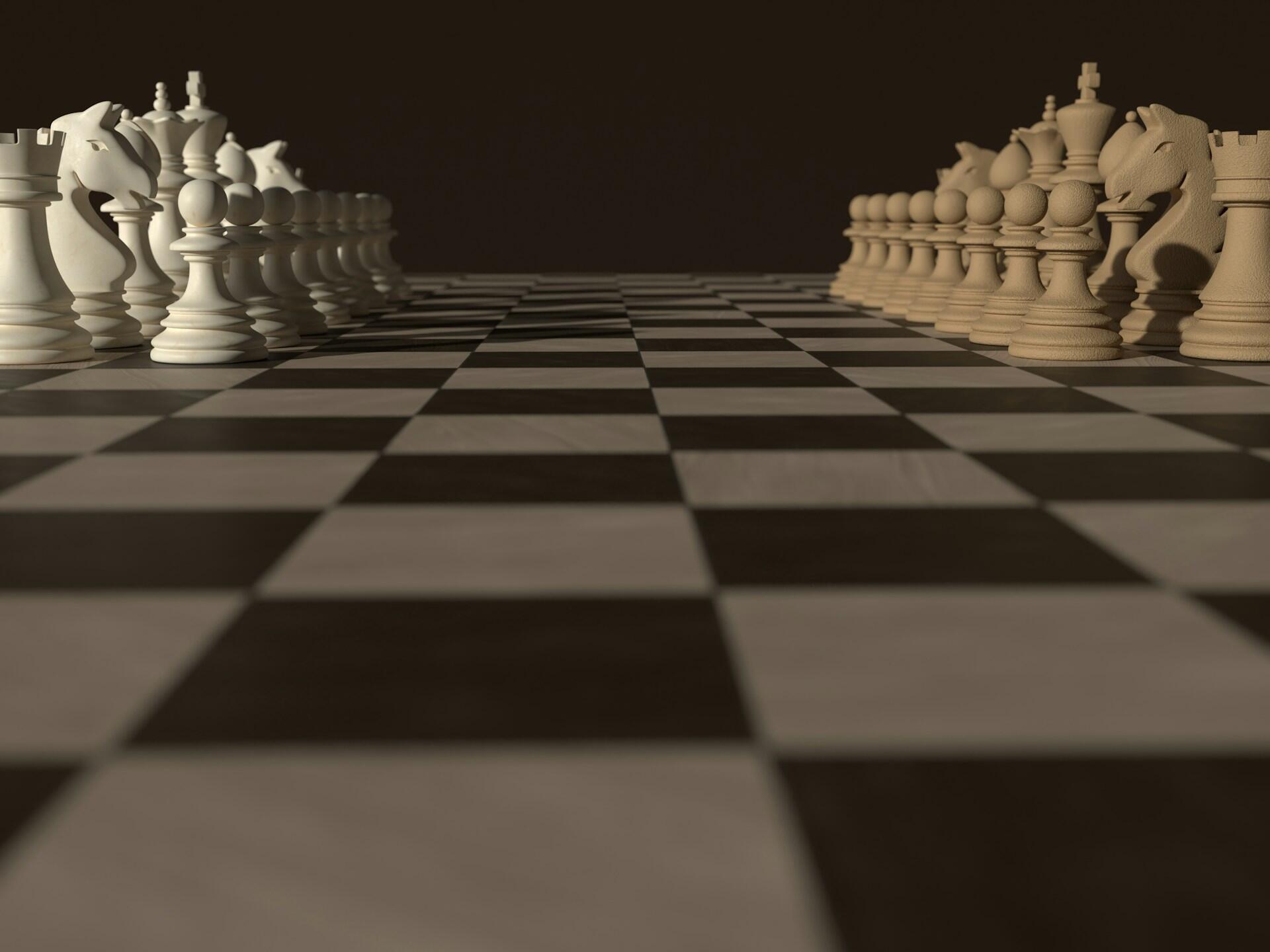 White and Cream Chess Pieces