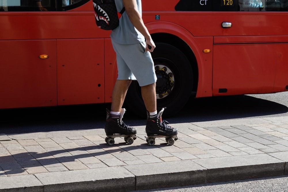 A skater gliding through the streets