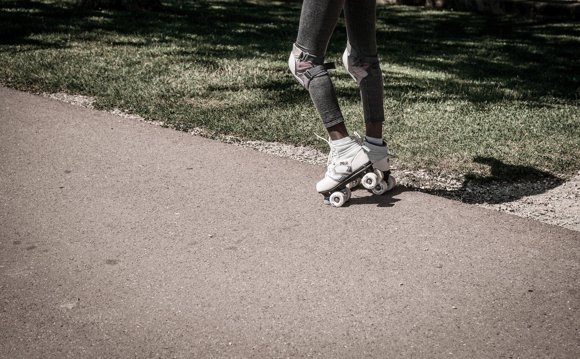 A new learner is trying to maintain her balance