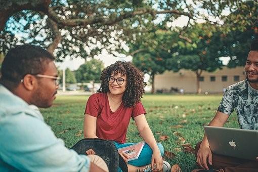 A group of students studying together