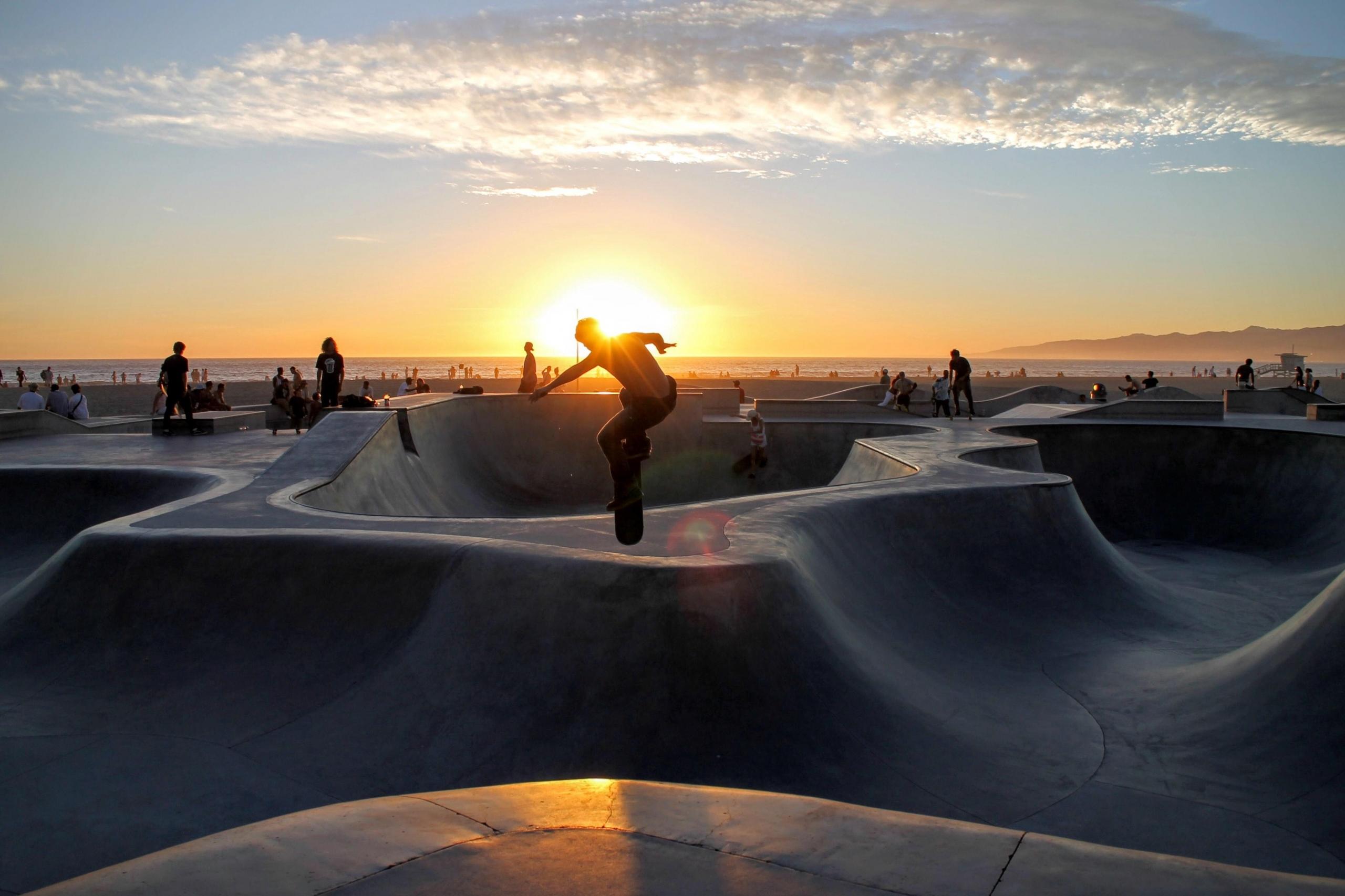 sunset, skatepark, skate