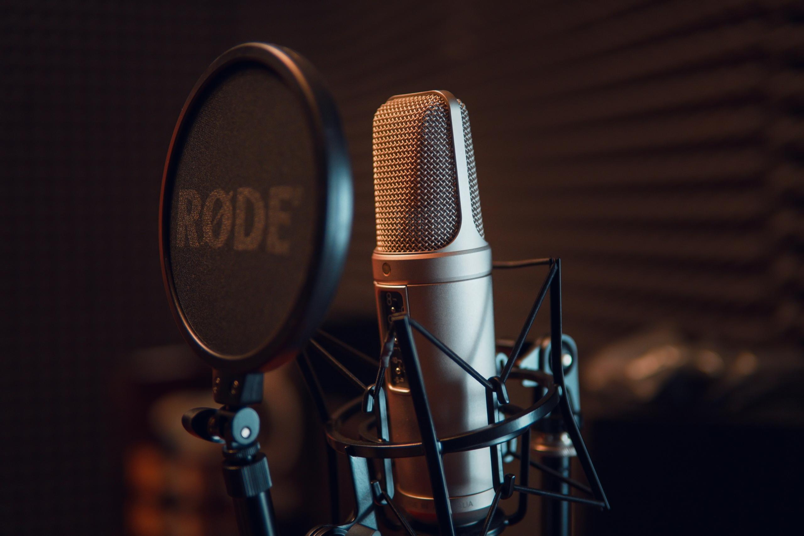 Microphone in a studio