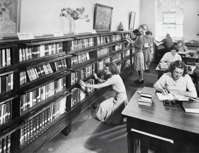 Emily McPherson College Library, Russell St., circa the 1960s.