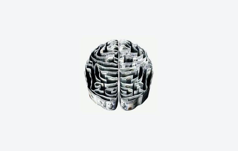 Brain structure made out of dollar bills