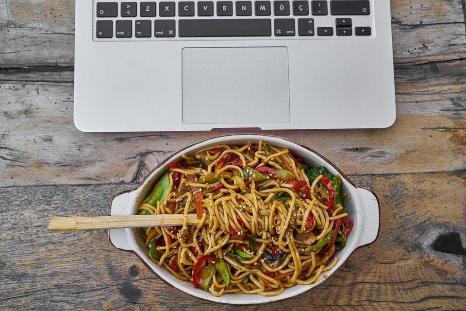 Noodles cooked after following an online recipe