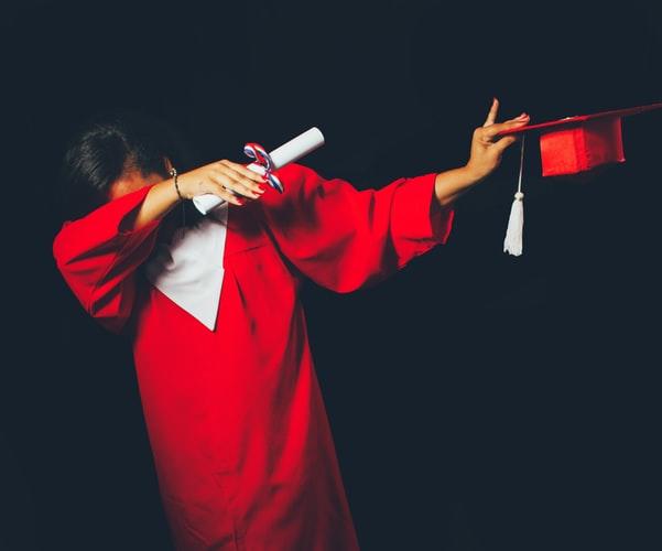 A students celebrate graduating from college