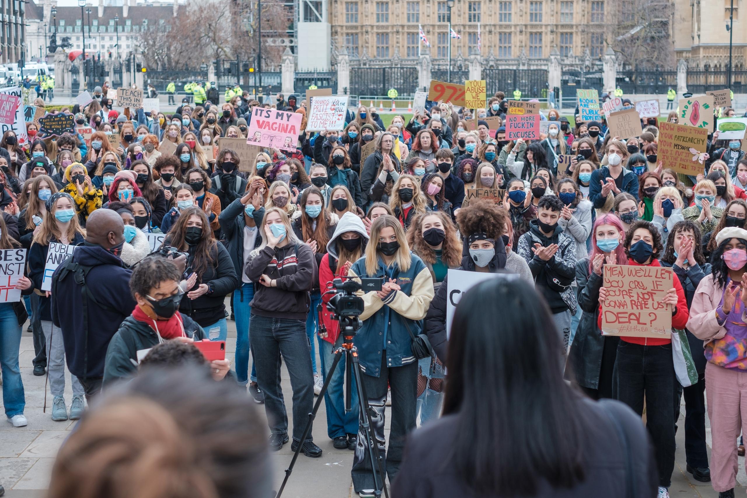 Feminist rally in a public square