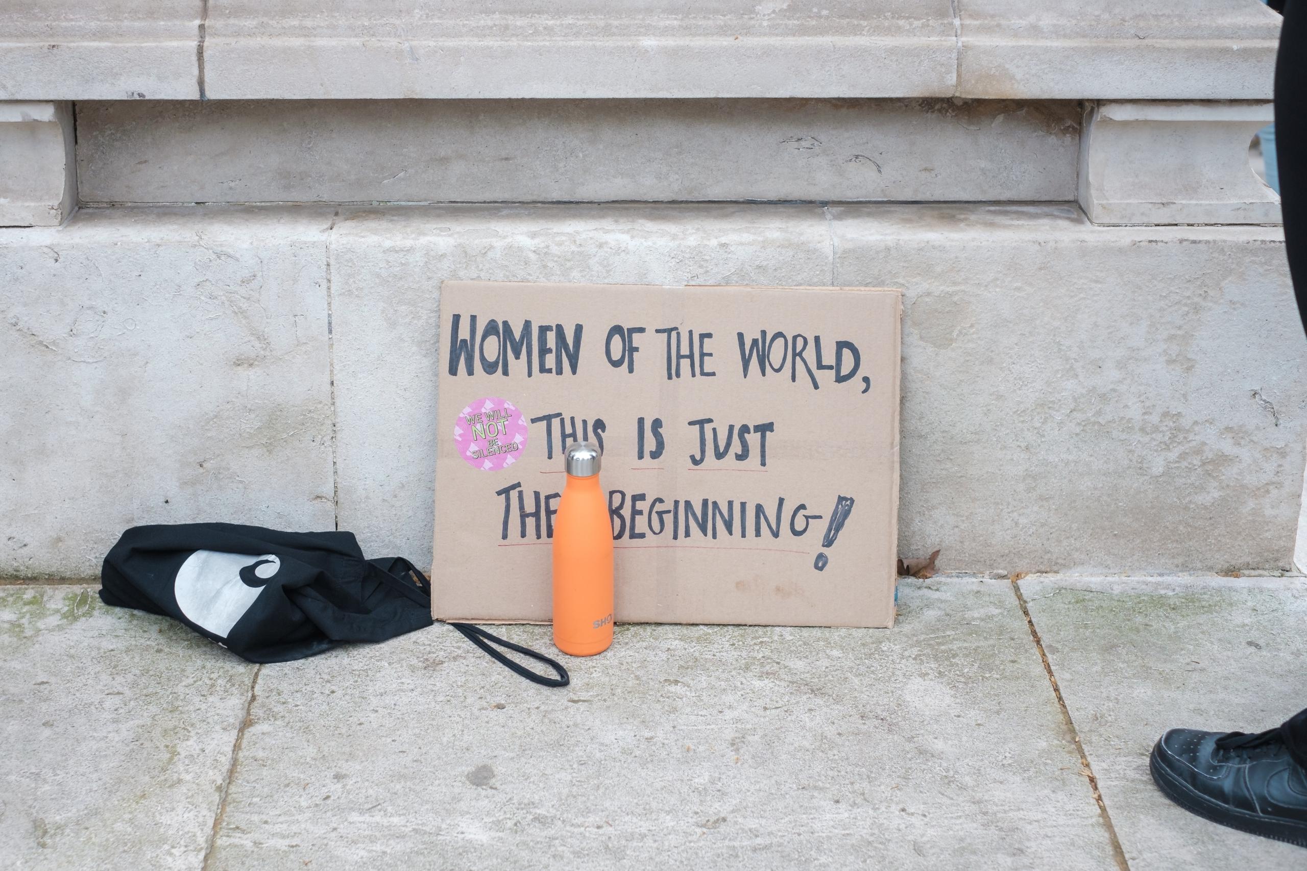 Feminist sign on the ground
