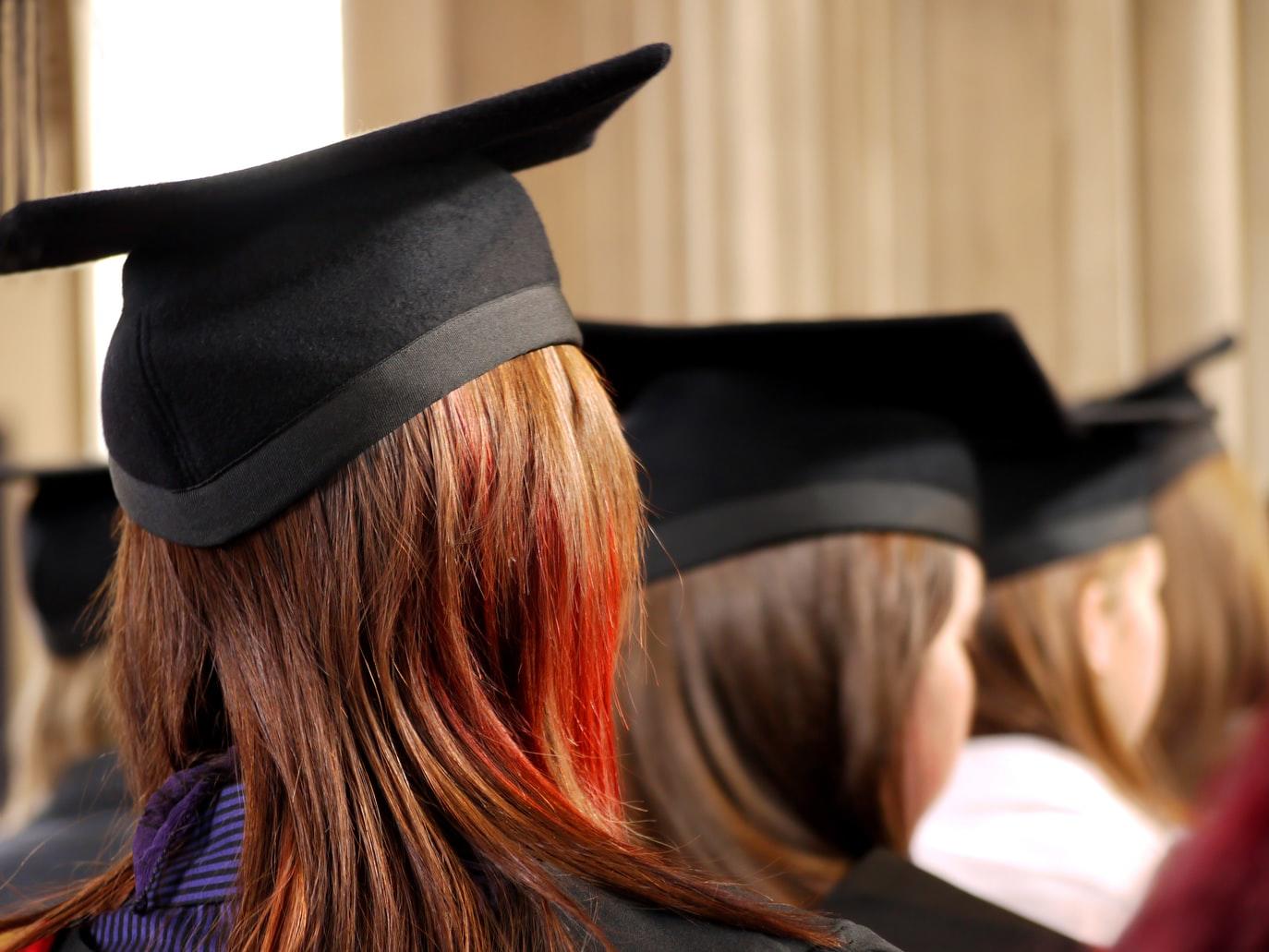 Students attending convocation