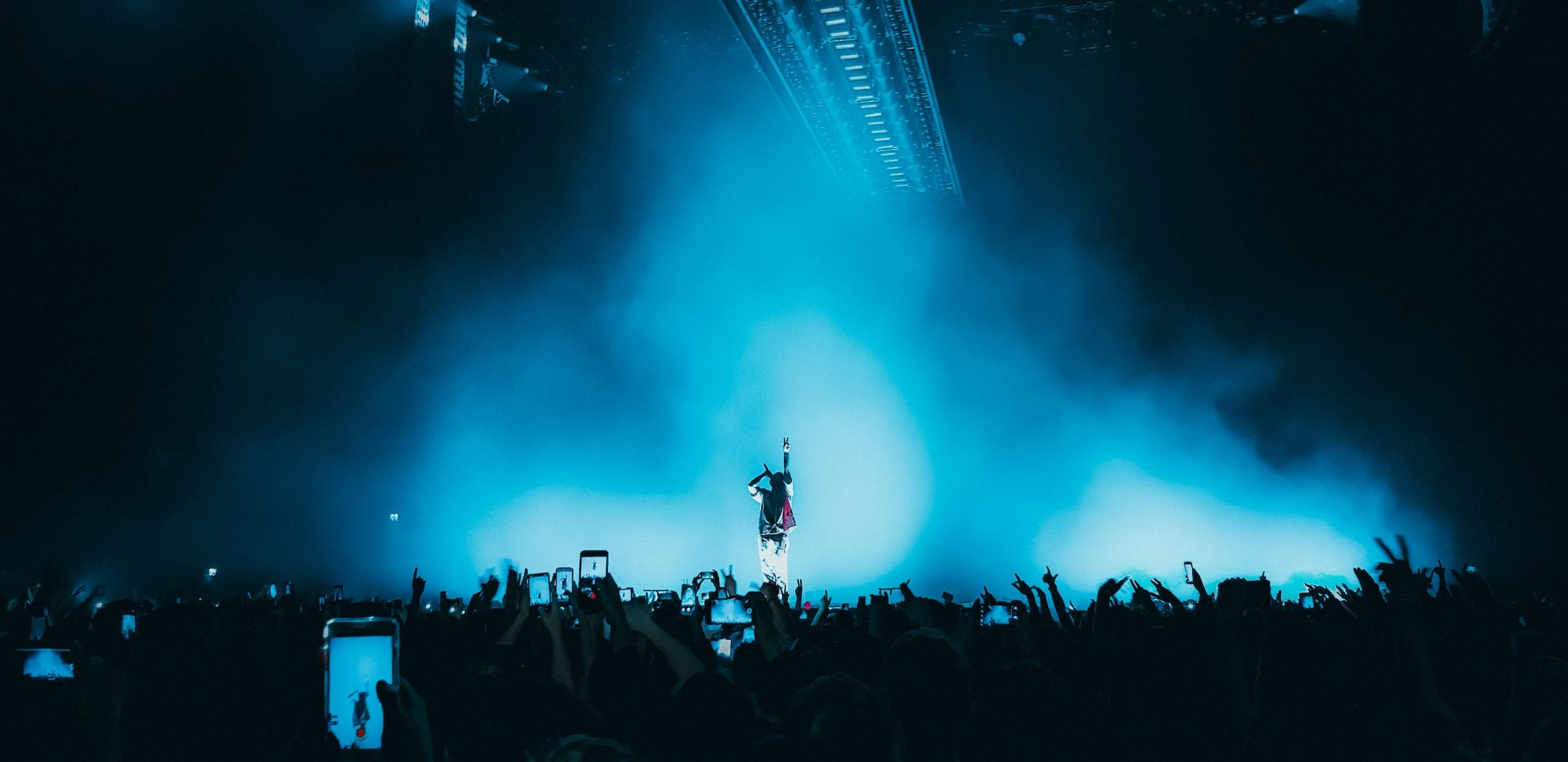Rap artist performing a concert