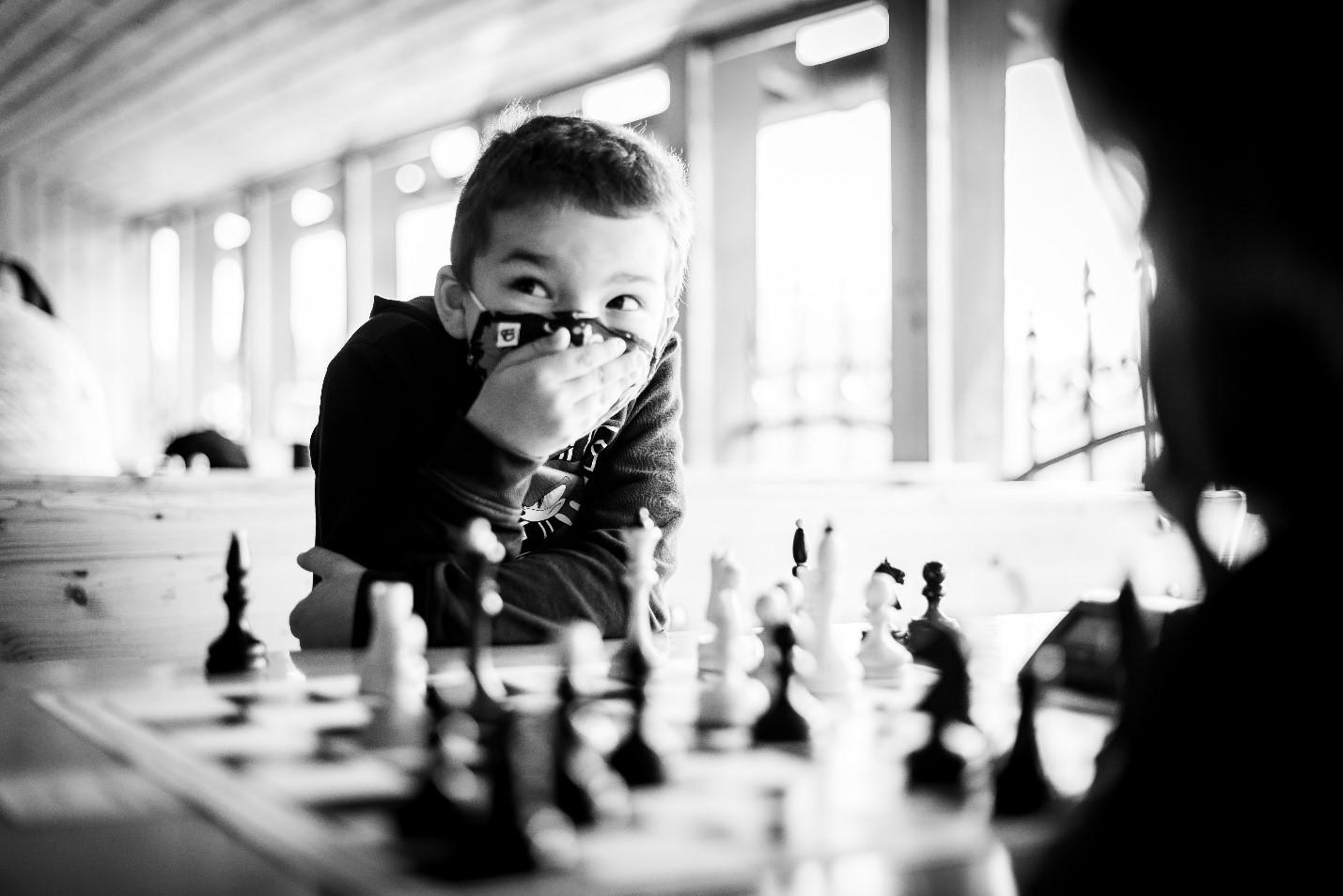 Kids playing chess