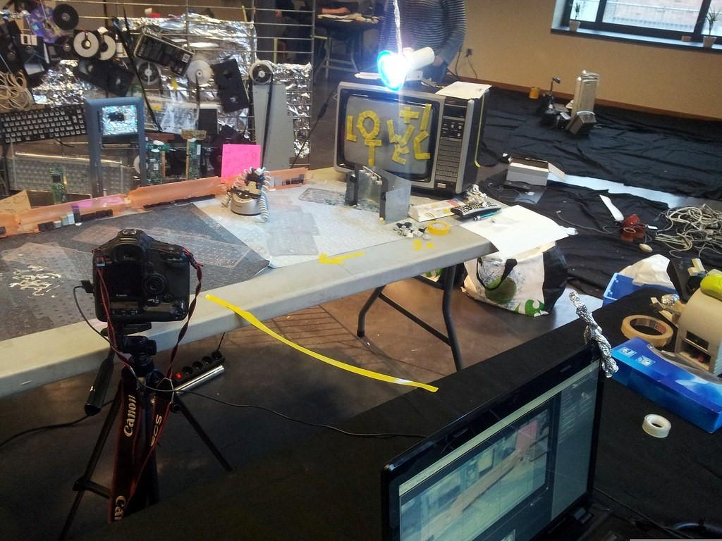 A stop-motion setup for an animation project