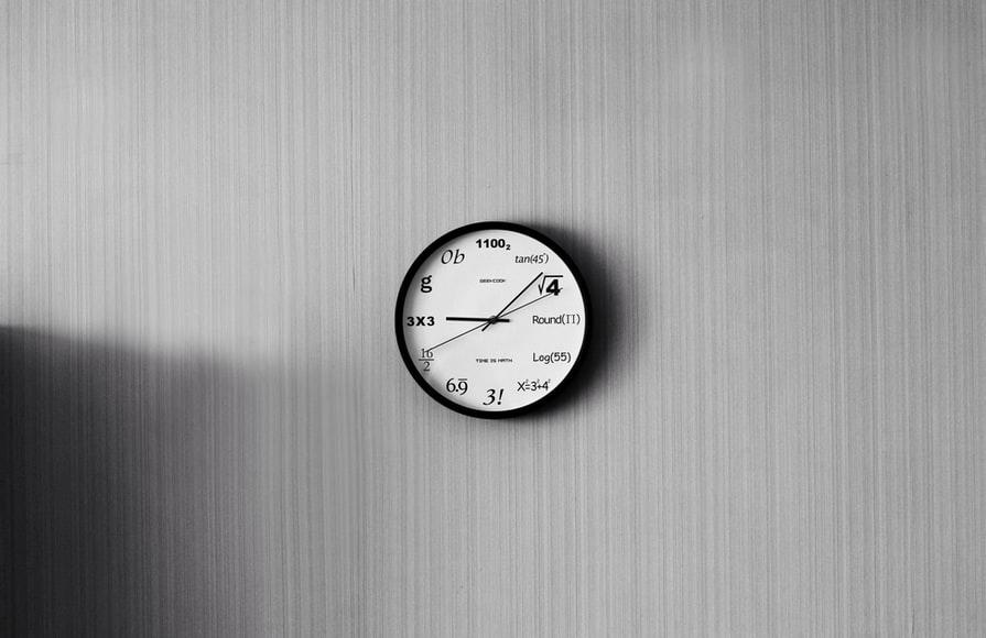Clock with math equations