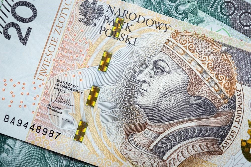A currency note of the Polish zloty