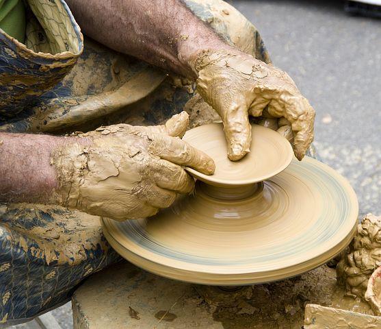 A man doing pottery