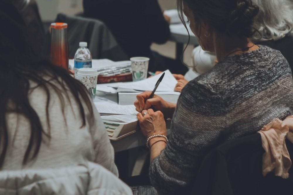 Two girls preparing for standardized tests