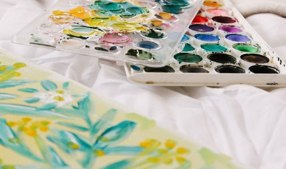 Watercolor case used in an Art class