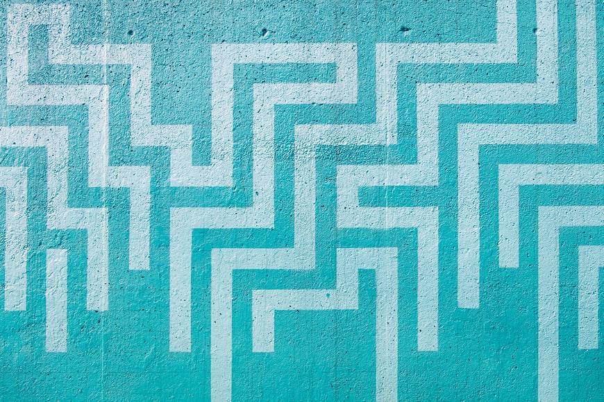 A geometrical design made on a wall