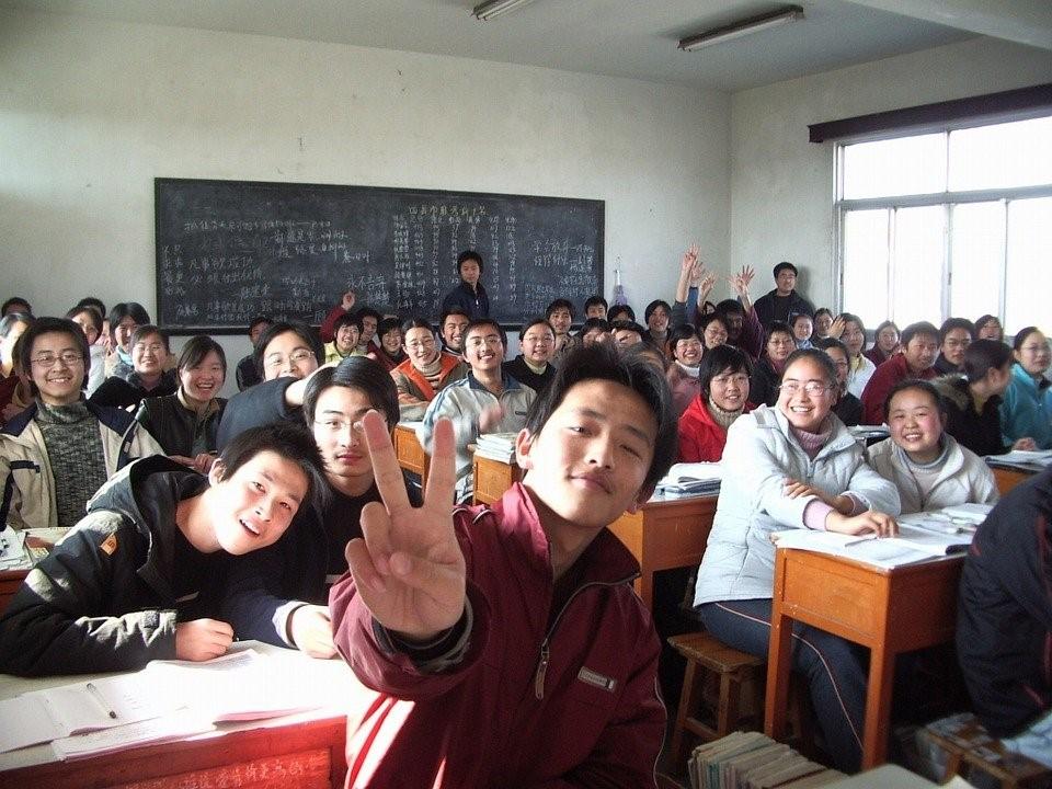 Students taking a math class