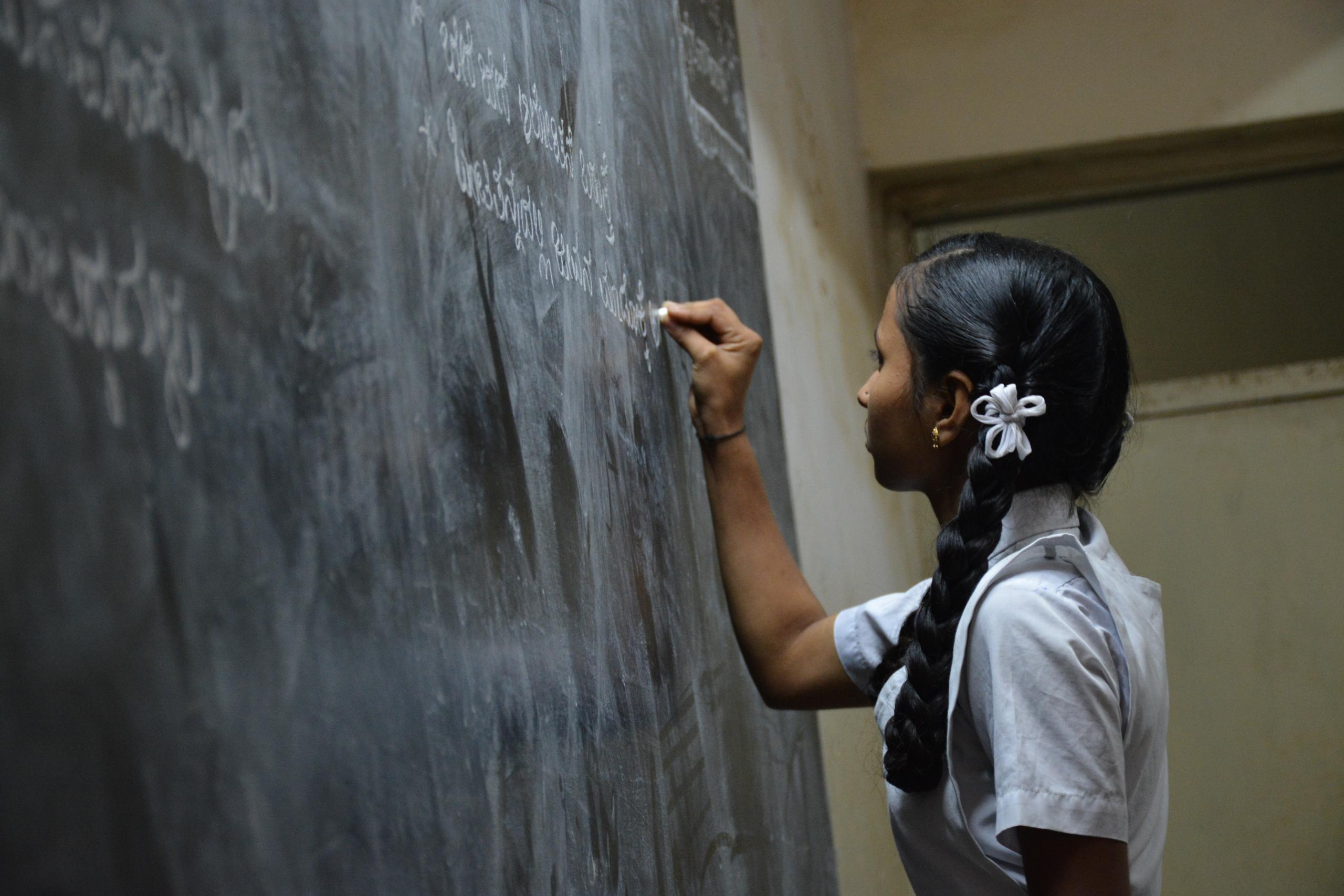 student, balckboard, class