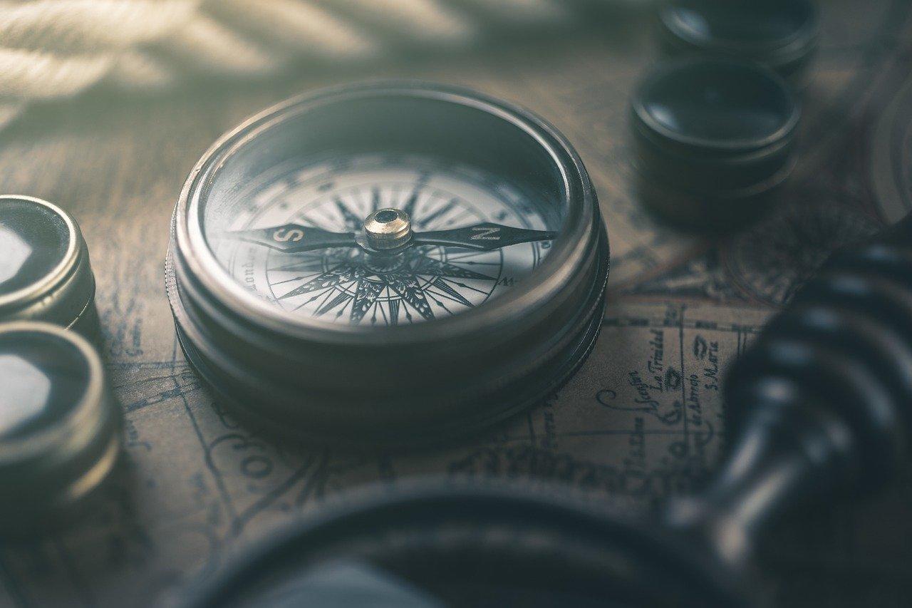 compass on a table