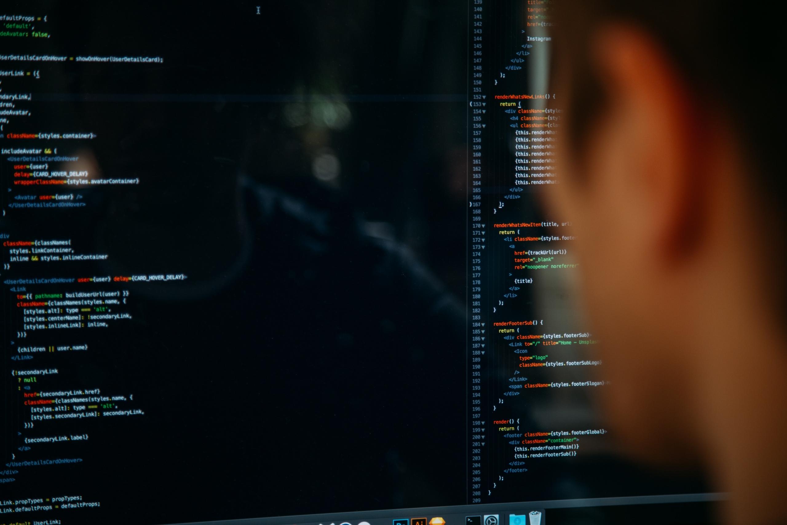 : A programmer keenly observes coding