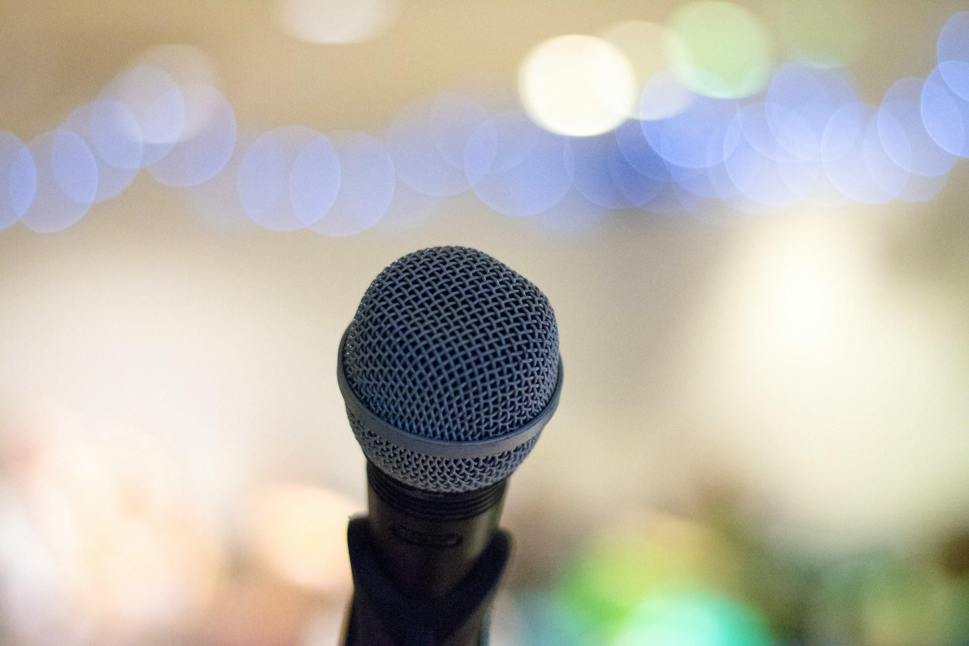 A closeup of a microphone.