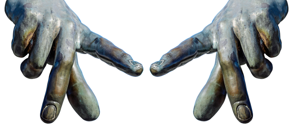 Hand and finger symbols depicting sign language