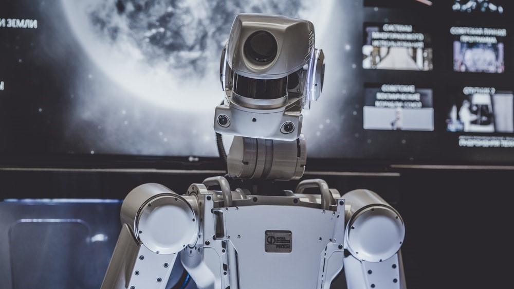 A robot is being tested inside the lab