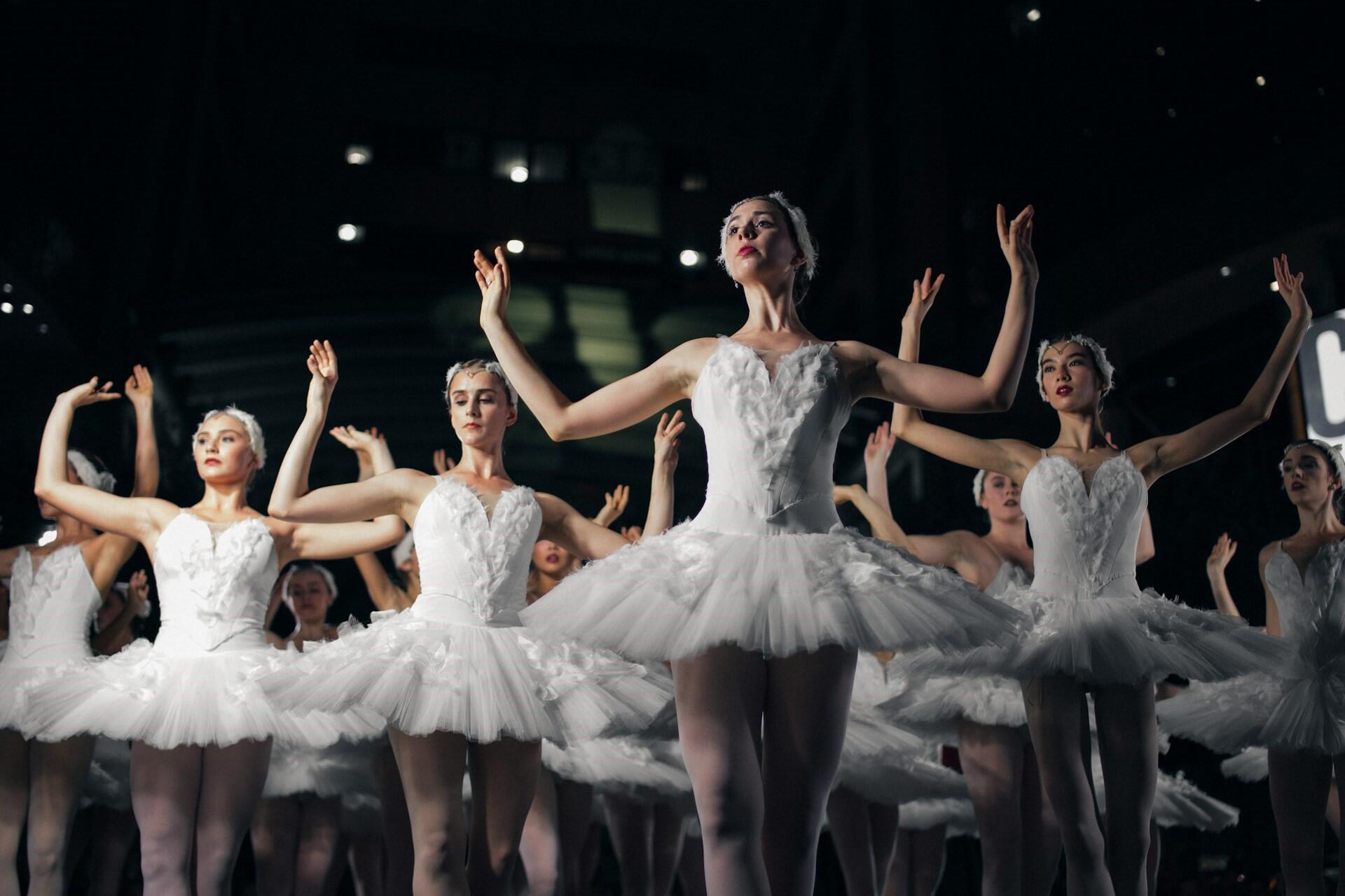 Ballet dancers doing a performance.