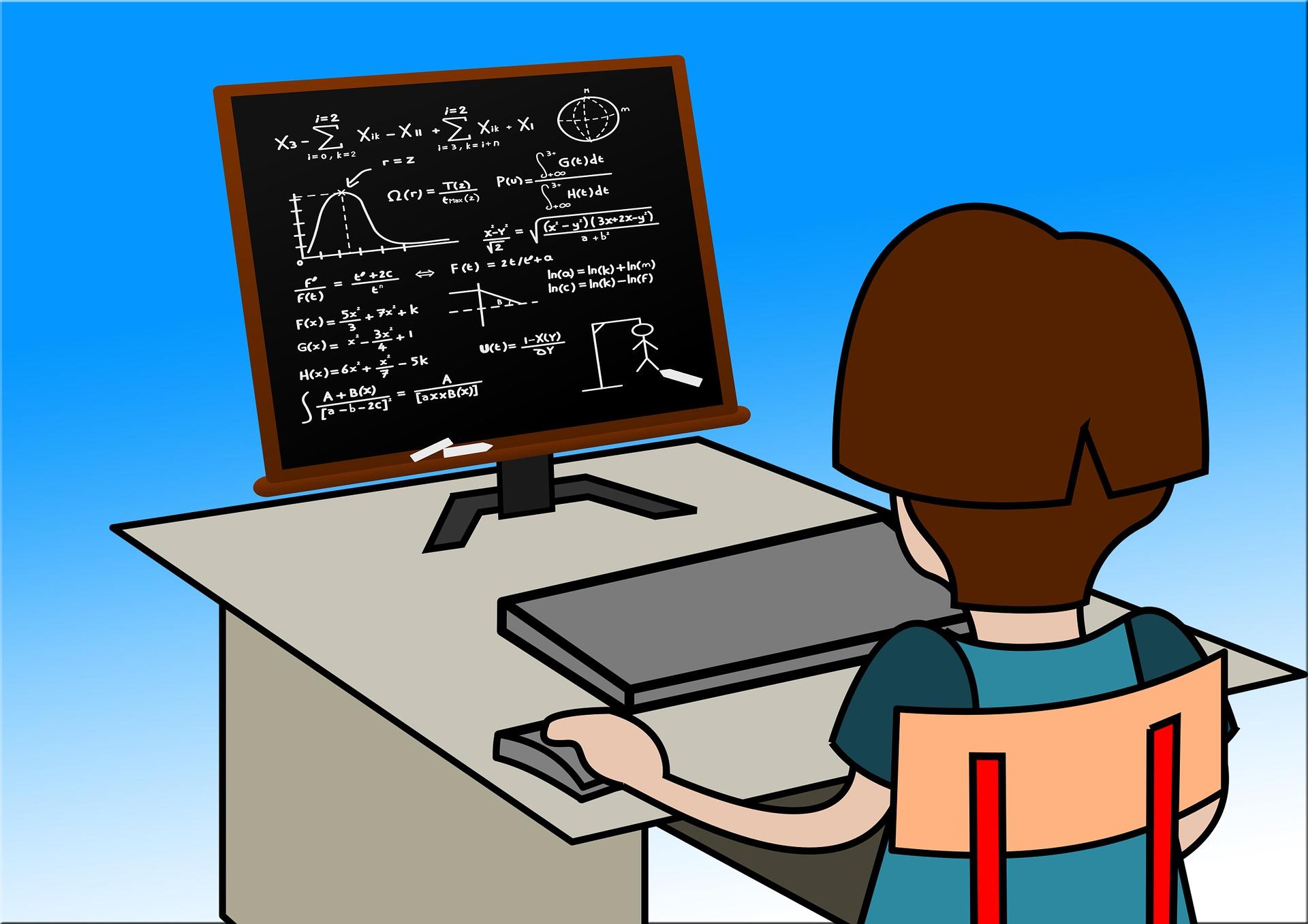 A student taking a linear-algebra online course on a system
