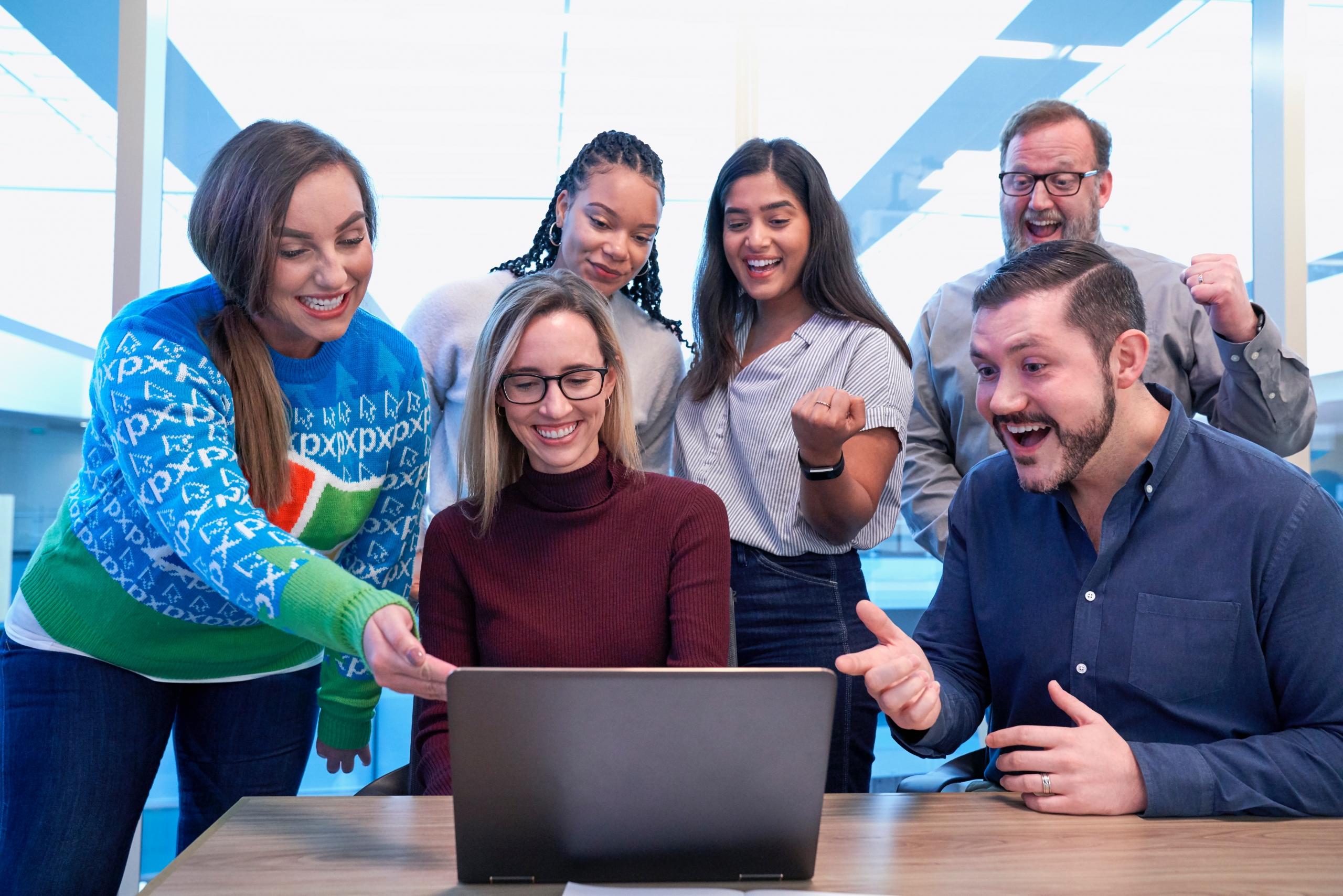 Group of people laughing