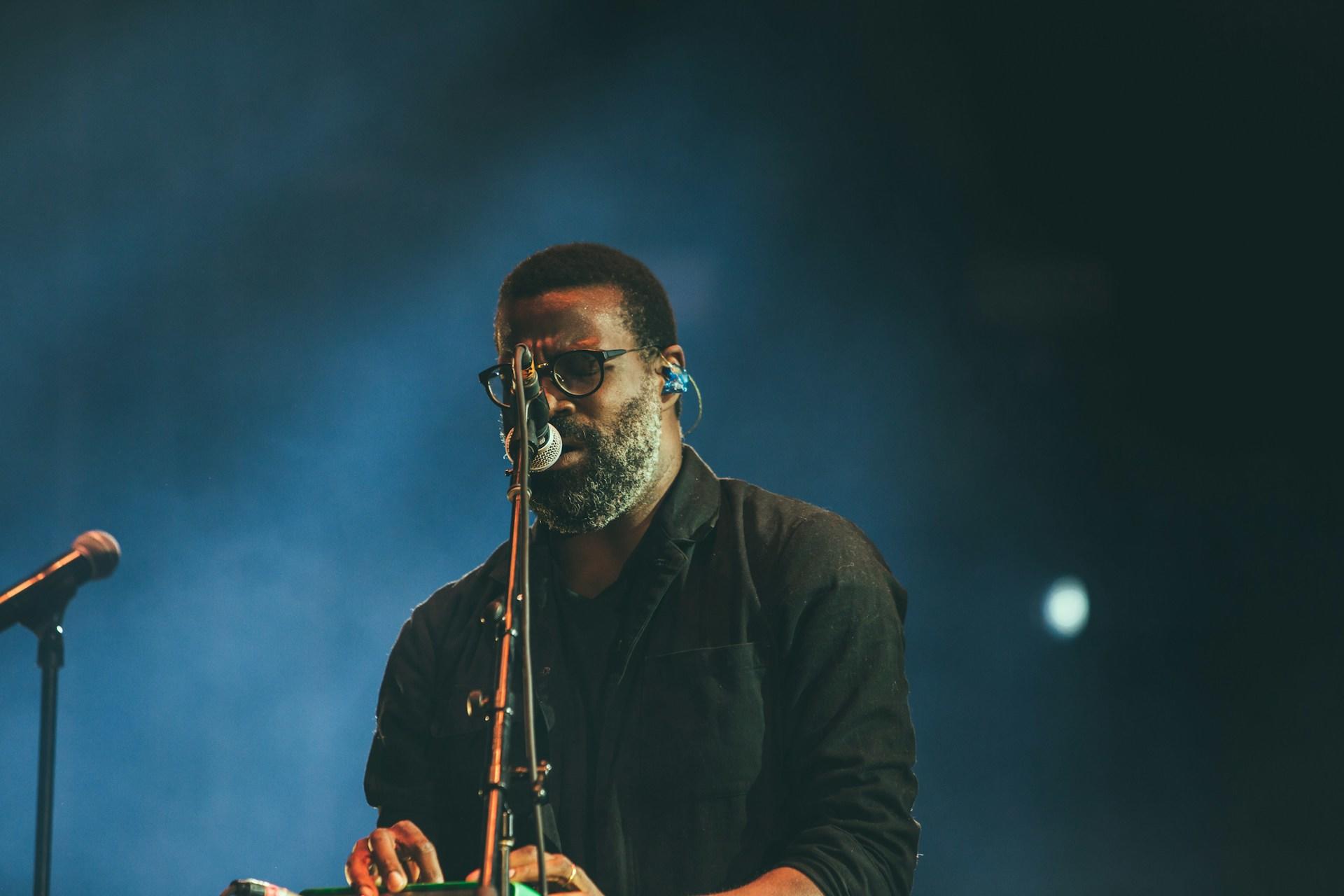 A soul musician performing on stage