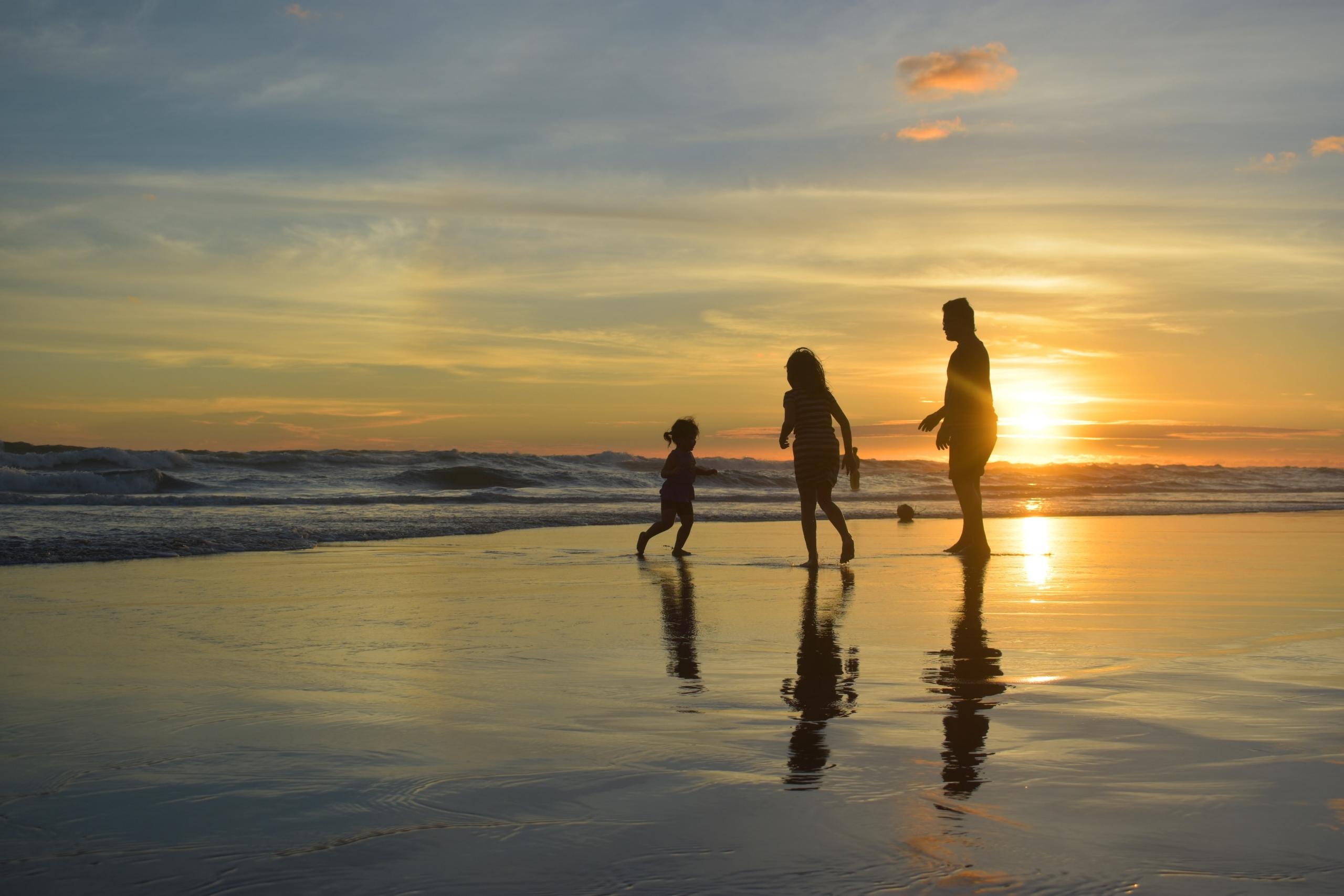 Family time at the beach