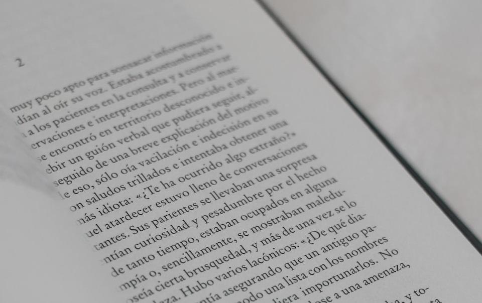 A book with Spanish words