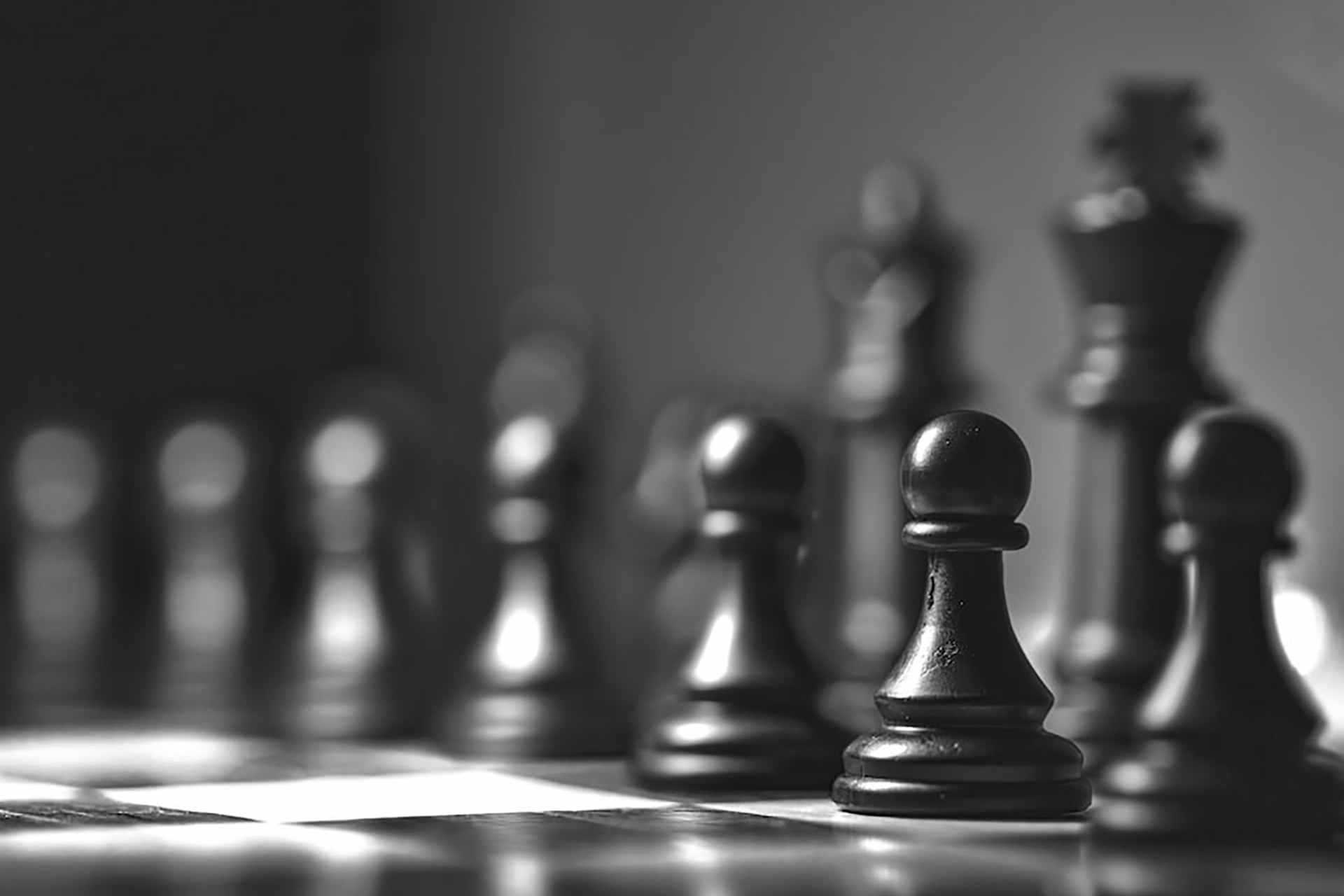 Chess pieces on a chessboard