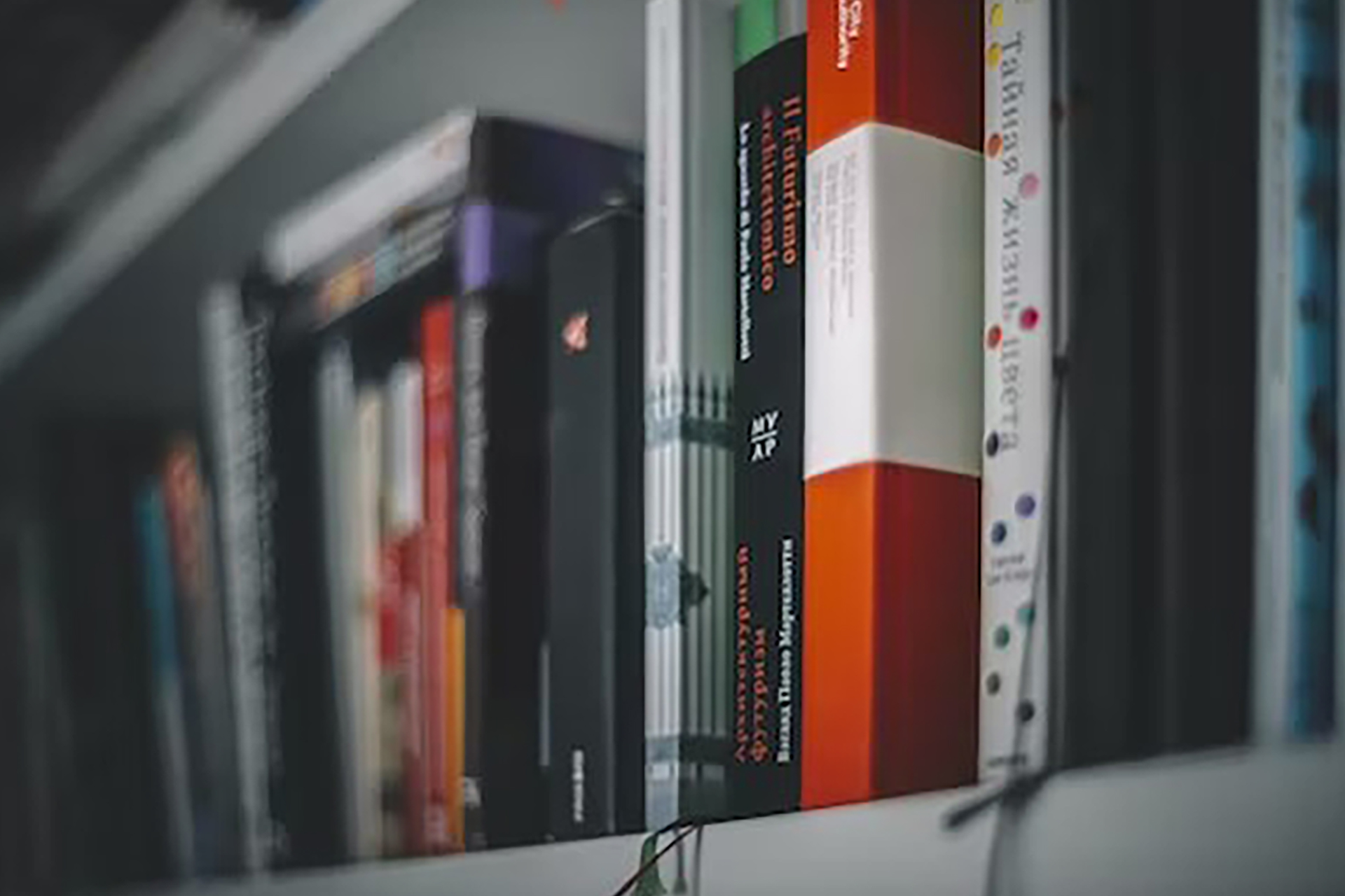 Economics and management books on a shelf.
