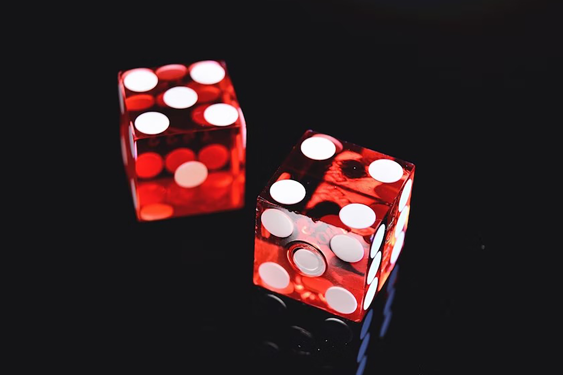 Red and white dice.