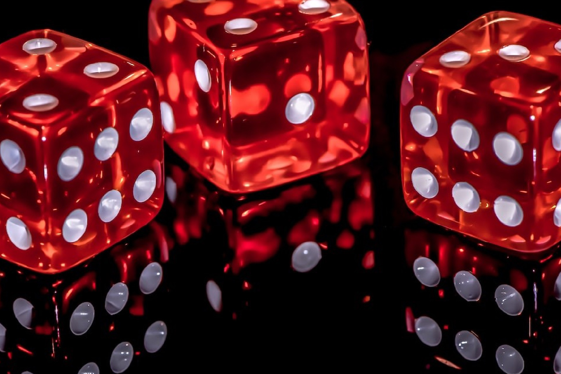 Three Dice kept on a surface