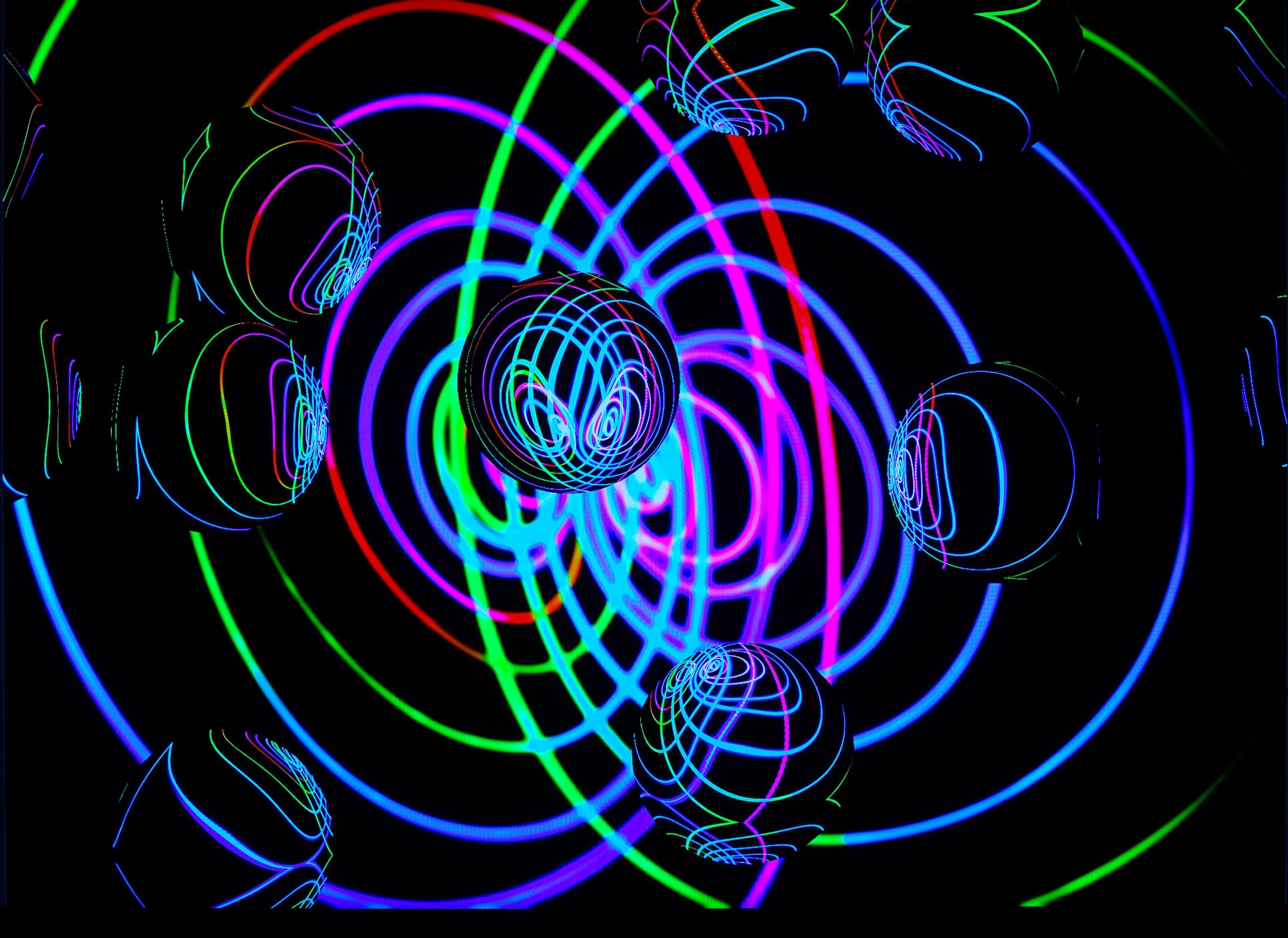 A visualization of atoms.