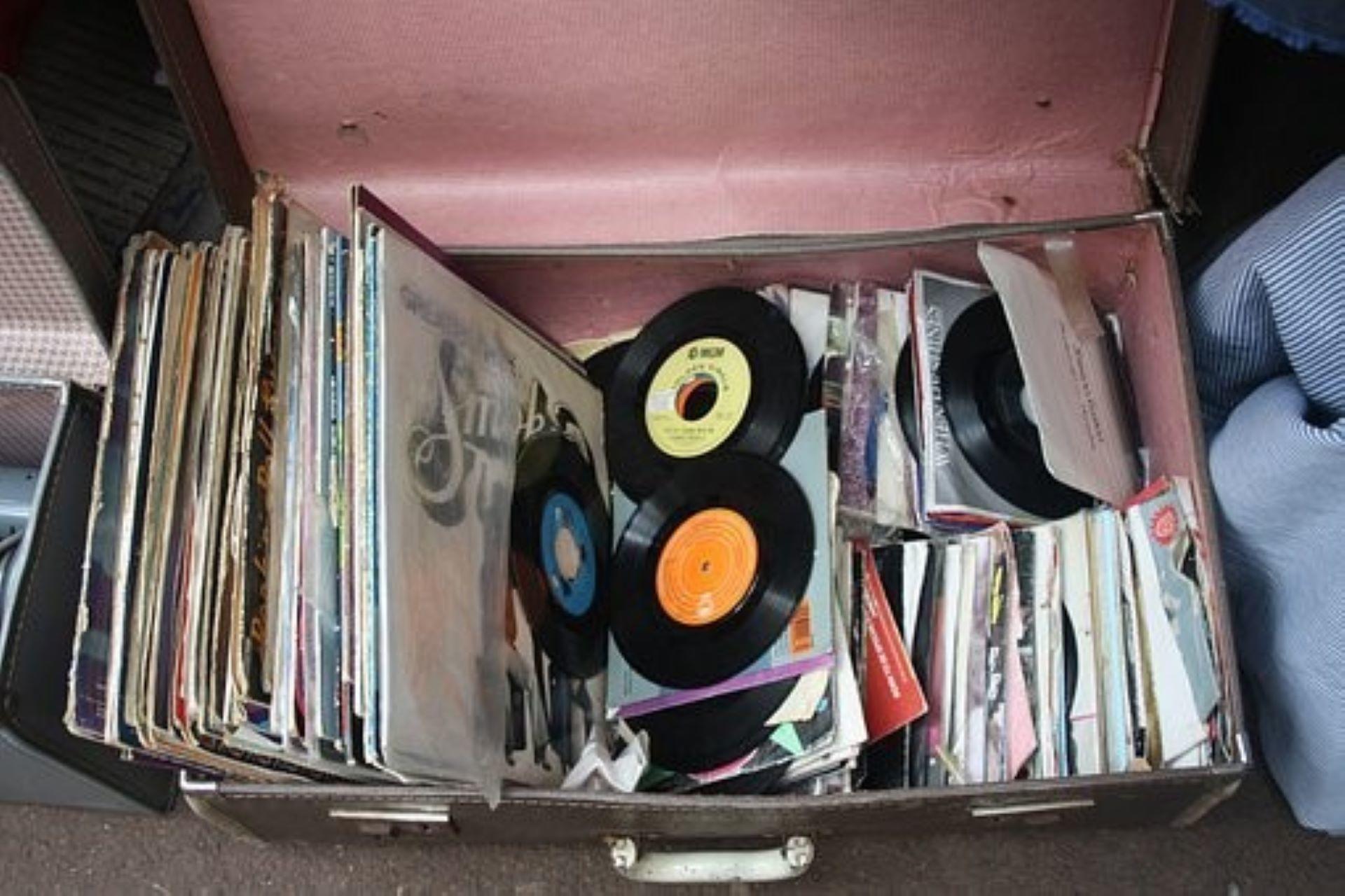 A bag full of antique music records