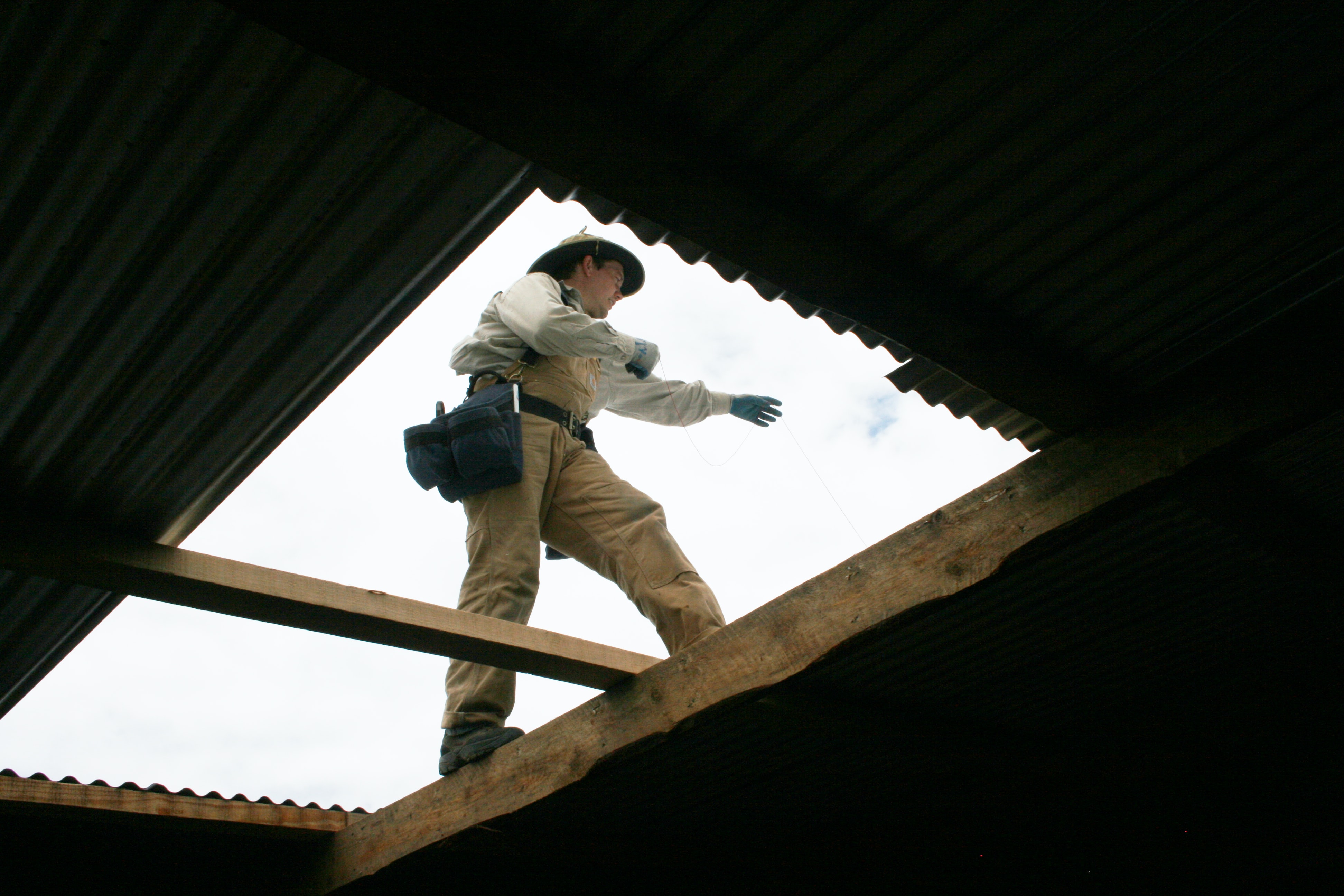 Construction worker at a construction site