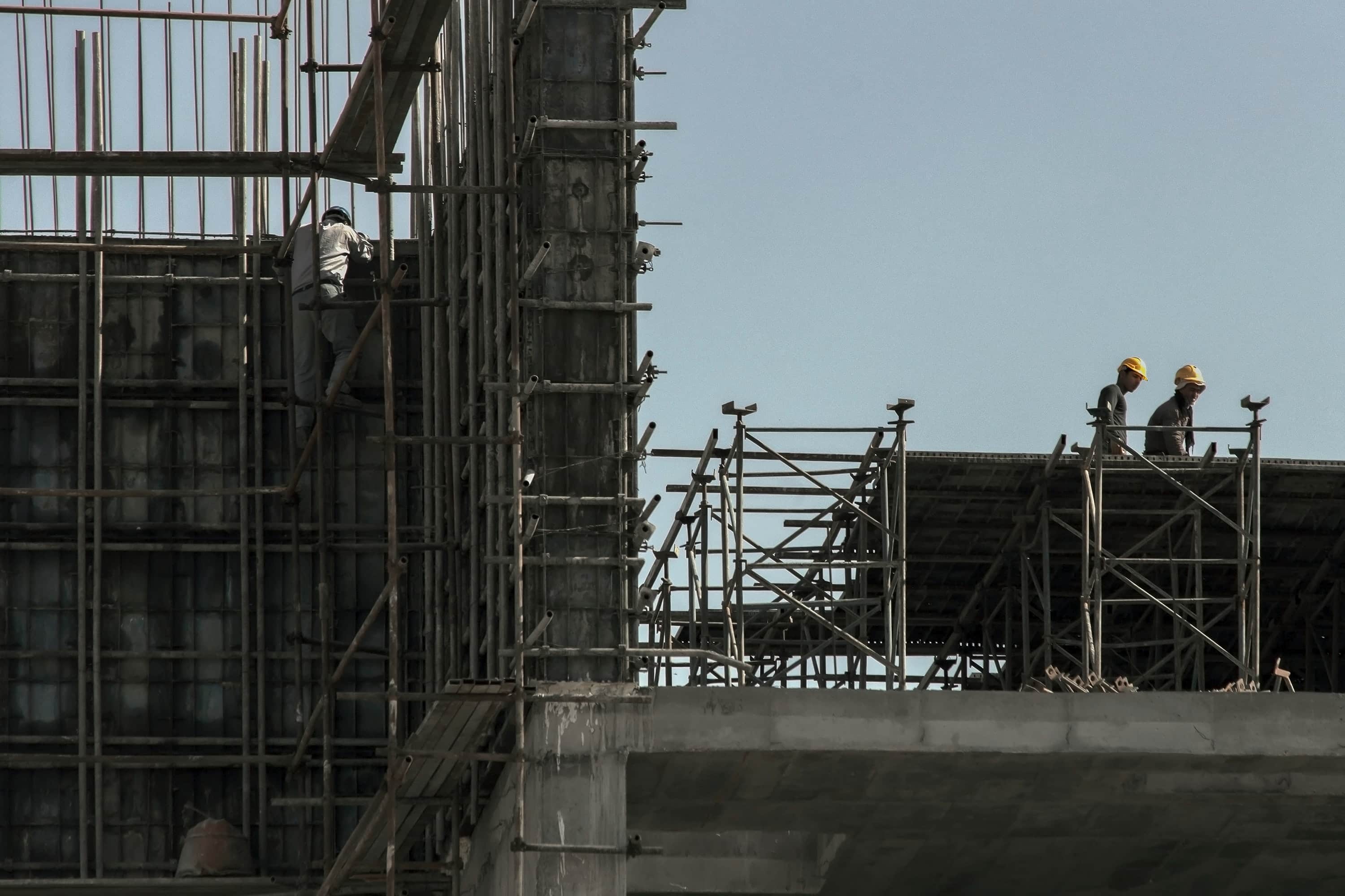 Construction site with workers